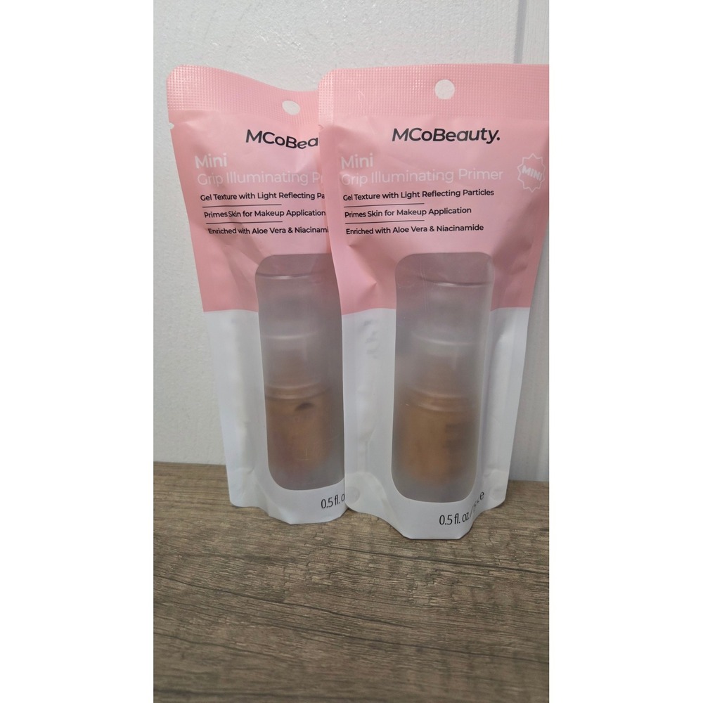 MCoBeauty Mini Grip Illuminating Primer Gel 2 Pack Aloe Niacinamide 0.5oz‎ Each